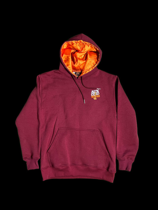 “Magneto” Maroon Silk lined Hoodie